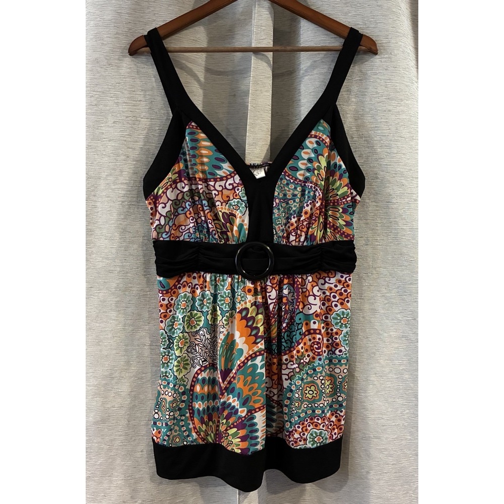 Womens 90s Top Size 18/20 Paisley Babydoll Sleeveless Cami Y2K Boho Fairycore